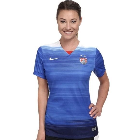 Nike Team USA Women’s Stadium Away Soccer Jersey DriFit World Cup 2015 Sz Large - Picture 1 of 12